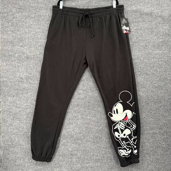 Disney Pants - Disney Mickey Mouse Sweatpants Womens 3X Black Halloween Jerry Leigh Jogger NWT